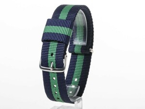 Replacement Nylon Watch Belt Band 20mm#Blue+Green+Blue