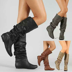 Short Boots Ladies Booty Petanko Middle Boots Stylish Fashionable Beautiful Legs Beautiful Legs Not tired Fall / Winter 22.5cm to 26.5cm