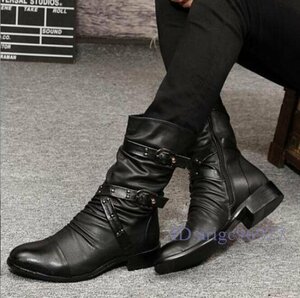 V255 ☆ New summer short boots Men's boots Western boots work boots side zip work shoes 23.5cm ~ 27.5cm