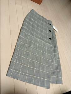 New unused LOWRYS FARM (Lawry's Farm) Tight Skirt Chidori Pattern Check Wind Skirt