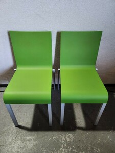 Vitra (Vitra)/. 03 (Zero Suri) Series/Meeting Chair/Multipurpose Chair/Stack/2 Legs Set/Light Green ②