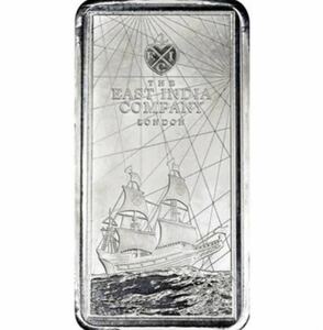 2021 St. Helena 10 ounce silver coin East Indian company ship Bar Ingot Pure Silver