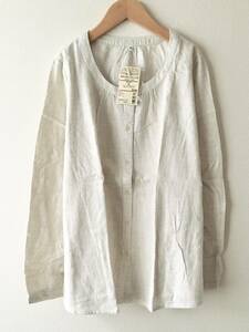 MUJI Cotton Wool Biera round neck tunic generation S / beige blouse shirt