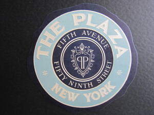 Hotel label ■ The Plaza ■ THE PLAZA ■ New York ■ Blue