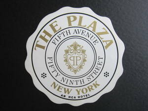 Hotel label ■ The Plaza ■ THE PLAZA ■ New York ■ 1970's ■ White