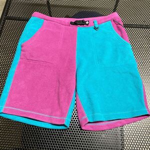 Colombia COLUMBIA Fleece Short Pants Multi L Size Blind Saxophone Pink Turquoise Crazy [Name in the back of tags]