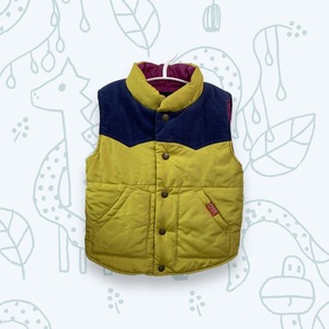 S1088 JUNK STORE Kids 120 Down Vest Casual Yellow (Yellow) Universal Thermal Cotton Protection Winter