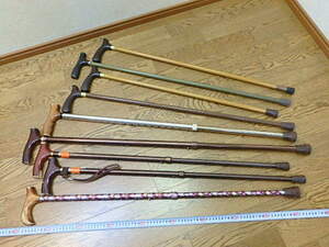 SY312K Wand Summarized 9 pieces 1 cane shrinking type Walking assistant care supplies Stick junk used