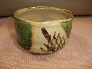 Tenshi kiln, Kotaro Kojima, Oribe Matcha tea bowl