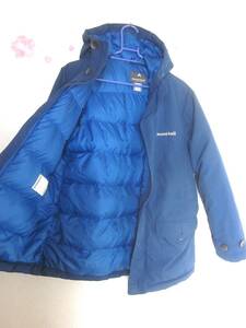 MONT-Bell Down 90 % Feather Down Husky Court Montbell Down Coat With Hooded 150cm Boys Girl Woman Navy 6428