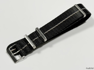 Rug width: 22mm Glossy high quality NATO Strap Black/Blue/Beige Stripe Watch Belt Fabric Watch band DD