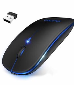 [7 color light] Wireless mouse wireless mouse compact ultra -thin silence 2.4GHz black