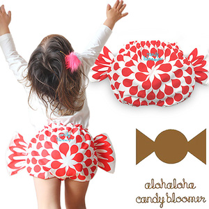 Cute baby clothing ■ Aloharoha Candibblemer Flower Syrup Red 80-90cm ◆ Baby Diapers Cover Pants Boys Children's Clothes