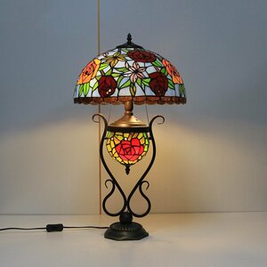 ◆ Art ◆ Beautiful goods ◆ Stained lamp stained glass floral lighting Retro atmosphere Tiffany Technical Descright indoor decoration