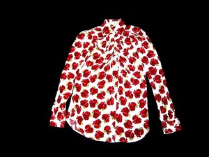 Italian Moschino Moschino Rose Rose Pattern Silk Blouse Barric Shirt