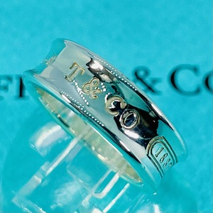 [Beauty] No. 15.5 Tiffany Tiffany &amp; Co. Silver 1837 Narrow Wide Ring