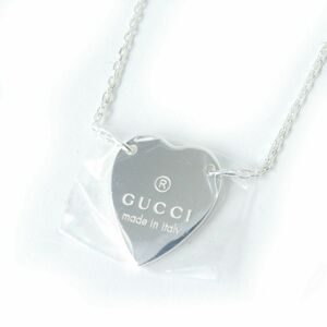 Unused goods ☆ GUCCI Gucci 223512 Trade Mark Heart Design Necklace/Pendant AG925 Silver Total Weight 8.2g Irigi Box/Storage bag
