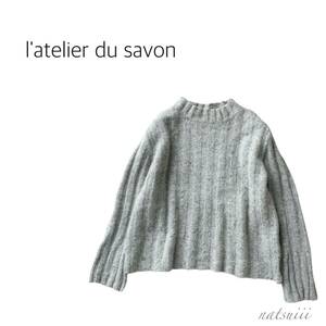 L'ATELIER DU SAVON Atelier Dusabon. Bottle Neck Wide Ribb Cum Nep Pullover Knit Free Shipping