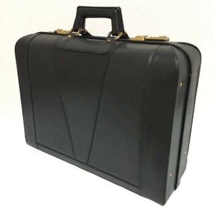 Genuine leather Attache case Black Leather Track Rank Business Bag Doctor Bag Vintage Men's Carry Case Pilite Case Pilot