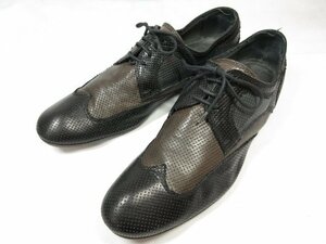 Beauty [BOTTEGA VENETA] Wingtip Outer Feather Dress Shoes Shoes (Men's) size42 Black× Brown× Gray ●18MZA4281●