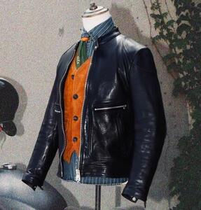 Popular vintage 50S reprinted high -quality plant tannin tannin lamb leather sheep Single rider jacket jacket luxury leather cafe racer