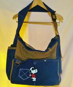 Snoopy Sing Bag Pet Paradise/Jokeur Dog Pet Bag Carry Bag Small Denim Canvas Navy Tea