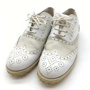 [Beauty] Lambda Golf Shoes White x Light Gray Spires 4950-03 Ladies 38 (equivalent to 24.6) Golf wear LAMBDA