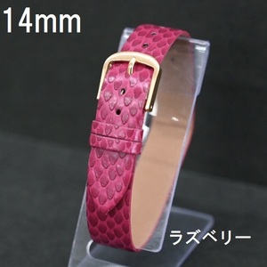 Free Shipping ★ Special Price New ★ Clock Band Passing Leather NATO Belt 14mm Raspberry Red Snake Emboss ★ Tool Spring Ban Bambi Genuine