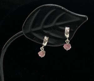 K14WG Pink Stone Earrings 18676008