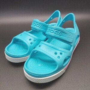 ◇ Crocs Crocs Magic tape Lightweight Round to sporty Simple sandal size 3 Blue Ladies E
