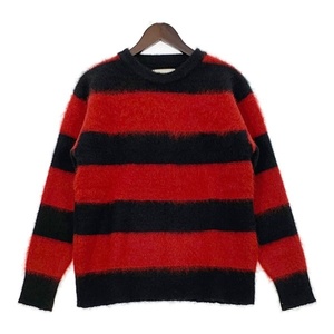 THE REAL MCCOY'S MC19102 Mohair Stripe Sweater Knit Border Men's S Size Red Seral McCoys Tops DM9986 ■