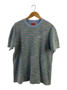 SUPREME ◆ 19ss/Stripe Thermal S/S TOP/T -shirt/M/Cotton/Blu/Border