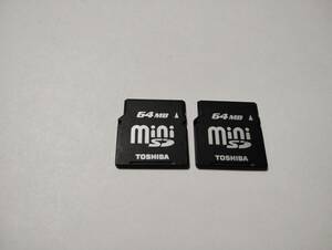 Set of 2 pieces 64MB megabytes TOSHIBA miniSD card Memory card mini SD card