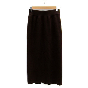 Lawrys Farm LOWRYS FARM Knit Tight Skirt Maxi Long Long Length Ribf F Dark Brown Tea /SM10 Ladies