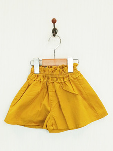 AP8234 ○ Free shipping New BREEZE Baby Culot Pants Size 90 Yellow 100% cotton Waist Gum Frill Flare Simple