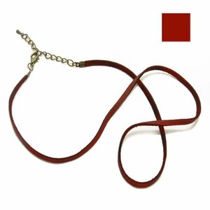 Deer Leather Diaskin Leather Choker Red 45cm Leather Hime Neckless Chain Men's Native