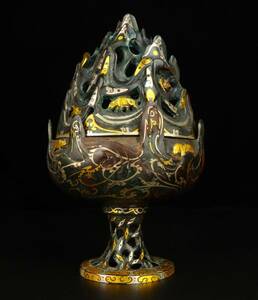 ▽ Hong▽ Han Bronze Complex Gold Complex Silver Boshan Incense Burner Figurine Ancient Prize Chinese Antiquities Chinese Antiquities