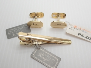 P450 Tie Pin Cuffset GiveNCHY Givenchy Gold Color Plating SILVER fixed price 50,000 yen accessories