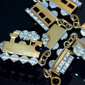 F3364 [POMELLATO 1967] Pomerat Tetsuko &amp; Tetsuo! Natural high -quality diamonds finest 18 gold/wg solid celebrity bracelet