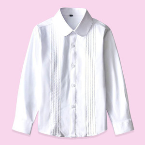 ☆ B type ☆ 140cm ☆ Children's graduation ceremony entrance ceremony Spring Autumn Shirt2118 Girl Blouse Kids Long Sleeve Collar Shirt White Tops Formal