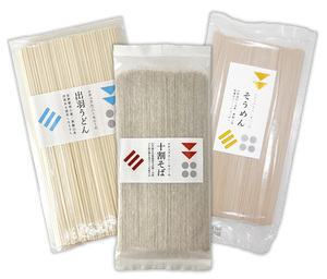 Natural cultivated dried noodles set ★ Dewa udon &amp; 10 % soba &amp; somen ★ additive -free ★ noodles made in the ultimate natural cultivation of fertilizer and pesticide -free ♪ The flavor is different from others