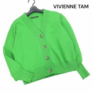 22SS ★ Vivienne Tam Vivi Tum Dragon Dragon Ppen ♪ Short Knit Cardigan SZ.38 Ladies K4T00058_1#O