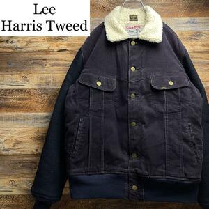 LEE Lee Stroom Rider Harris Tweed Corduroy Jacket 101 Old Wear Barrier Navy Men L Callten Harris Tweed Men's