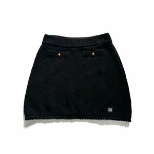 2023SS MIU MIU Miu Miu Book Let Mini skirt Short Pants Black Black Logo Plate Prada PRADA Knit Skirt