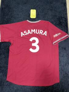 Instant decision Yu-pack anonymous free shipping New unused with tag Tohoku Rakuten Golden Eagles Eito Asamura Uniform Made by Majestic MEDIUM size