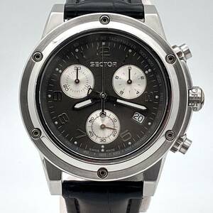 [Moved goods] Sector Sector Chronograph Quartz Dial Dial Black Watch * Belt non -genuine