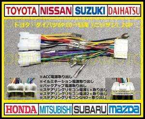 Toyota Daihatsu 6P10P → Nissan (Nissan) 20P conversion harness Navi audio connector tanta tanta Mira Move Hiace Prius Noah F