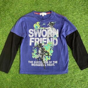 Free shipping ★ Used ★ 130 One Piece Sabo Ace Long Sleeve Shirt Black Boy [Bundled] Long Sleeve T -shirt T -shirt