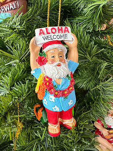 Hawaiian Christmas Ornament (Santa Greating) ■ American miscellaneous goods American miscellaneous goods