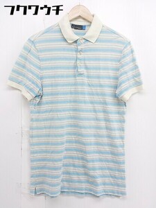 ◇ J.LINDEBERG JARINDEBERG Kanoko Short Sleeve Polo Shirt Size M Off White Blue Men